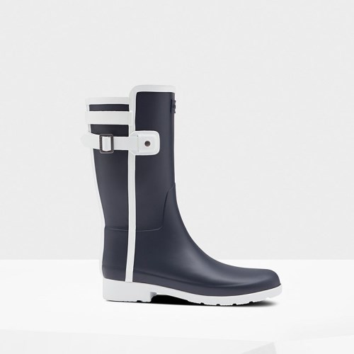 Hunter Refined Slim Fit Contrast Short Rain Boots For Womens - NZ Q0246